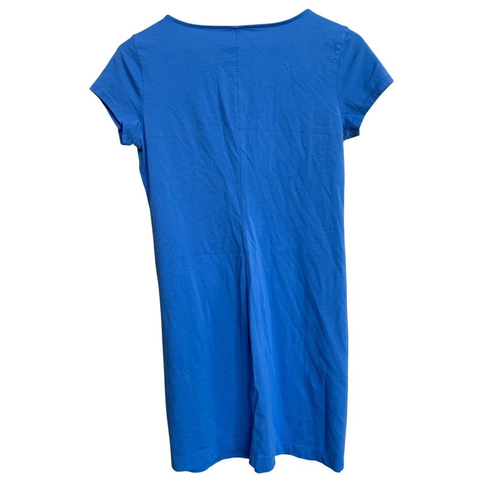Lilly Pulitzer Blue Pima Cotton Soutache V-Neck Short Sleeve Shift Dress Small - Picture 3 of 6
